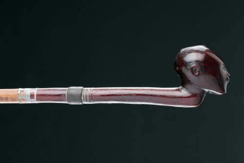Antiquités - Exceptionnelle pipe nguni du Cap oriental, avec son fourneau et son tuyau