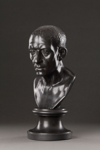 Porcelain & Faience  - A Wedgwood Black Basalt Library Bust of Cicero