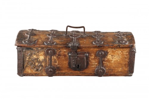 A Rare Carved and Metal Mounted Casket 