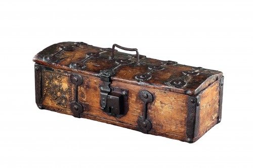 A Rare Carved and Metal Mounted Casket  - 