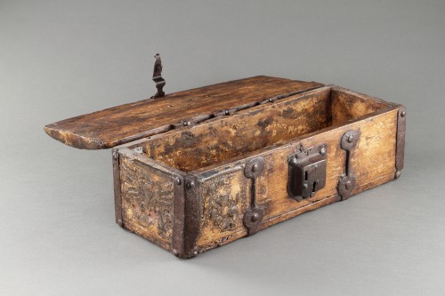 A Rare Carved and Metal Mounted Casket  - 