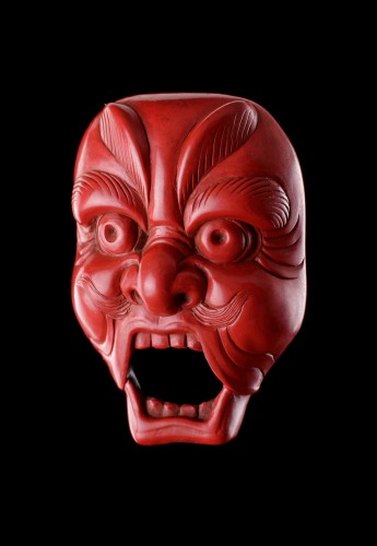 Netsuke en laque rouge sculptée - Arts d