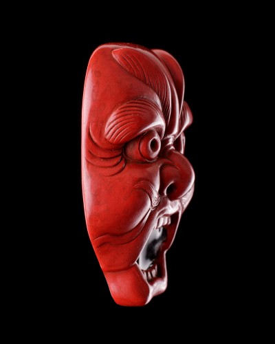 Netsuke en laque rouge sculptée - Finch and Co