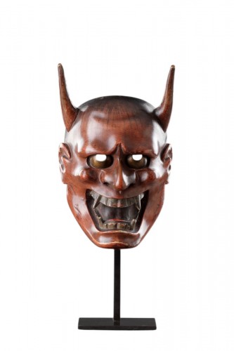 A Rare Hinoki Mask of ‘Ja’