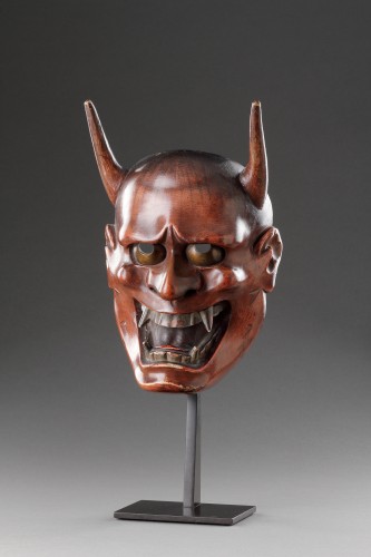 Masque en hinoki représentant « Ja » - Arts d