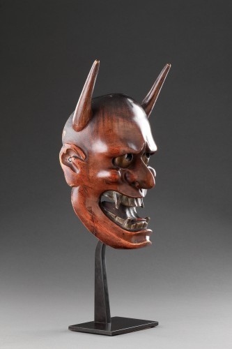 Antiquités - Masque en hinoki représentant « Ja »