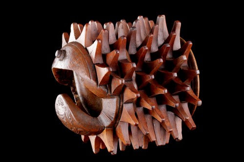 A Rare Example of a Tuscan Carved Walnut ‘Bracciale’ used for ‘Pallone Col  - Collectibles Style 