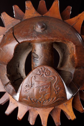 A Rare Example of a Tuscan Carved Walnut ‘Bracciale’ used for ‘Pallone Col  - 