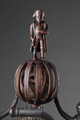  - Deux curieux modèles architecturaux naïfs français en noyer sculpté