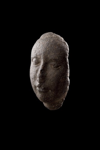  - An Early Carved Head of the Virgin from an Altar or Sarcophagus