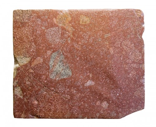 A Substantial and Weighty Ancient Porphyry Slab, Possibly Serving as a Lid 