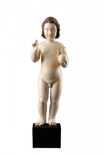 Indo-Portuguese Goa Finely Carved Ivory Figure of the Infant Christ 