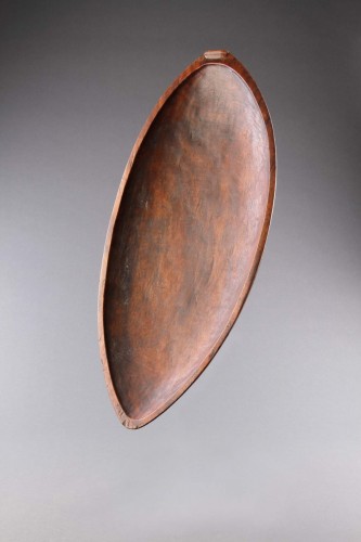 Antiquités - Polynesian Austral Islands Stone Carved Shallow Leaf Shaped Dish ‘Umete’ 