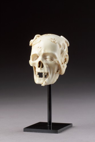 An Exceptional German Carved Ivory Vanitas  - Curiosities Style 