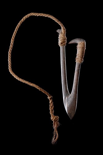 Polynesian Tuvalu Ellice Islands Fish Hook ‘Kou Boru’ - Tribal Art Style 