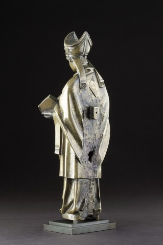 Antiquités - Medieval Gothic Tournai Bronze Standing Figure