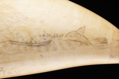 Pair of Matched Sailors Scrimshaw Sperm Whale Teeth  - 