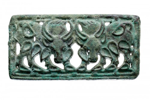 Siberian or North West Chinese Cast Openwork Bronze Belt Plaque