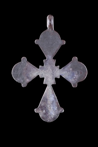 Byzantine Silver and Gold Inlaid Pendant Cross - Religious Antiques Style 