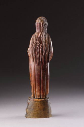  - Indo-Portuguese Goa Carved Ivory Devotional Statuette of the Virgin Mary 