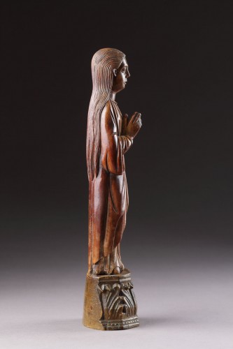 Antiquités - Indo-Portuguese Goa Carved Ivory Devotional Statuette of the Virgin Mary 