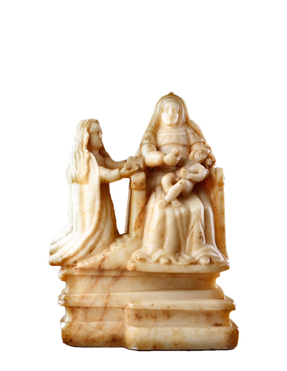 Lot 462 - AN ITALIAN CARVED ALABASTER FIGURE OF THE