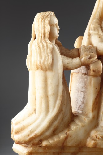  - Sicilian Trapani Baroque Carved Alabaster Group Depicting Saint Anne