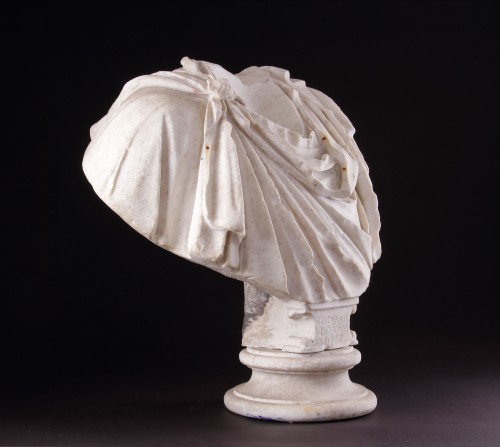 Ancient Roman Marble Shoulders from a Portrait Bust of a Man  - Ancient Art Style 