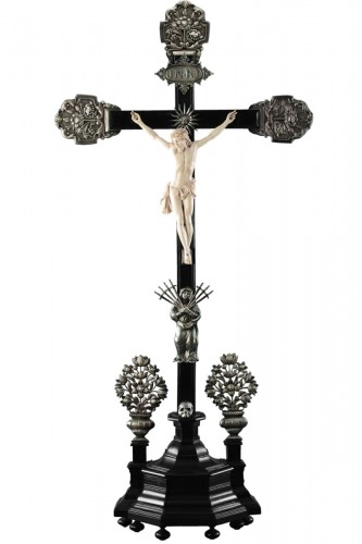 A South German Silver Mounted Devotional Crucifix 