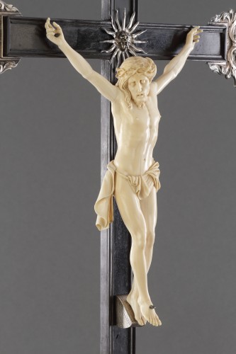 A South German Silver Mounted Devotional Crucifix  - Religious Antiques Style 