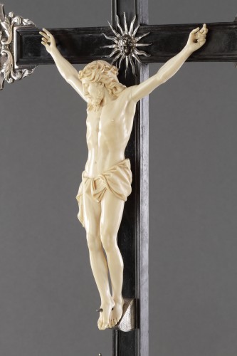 Religious Antiques  - A South German Silver Mounted Devotional Crucifix 