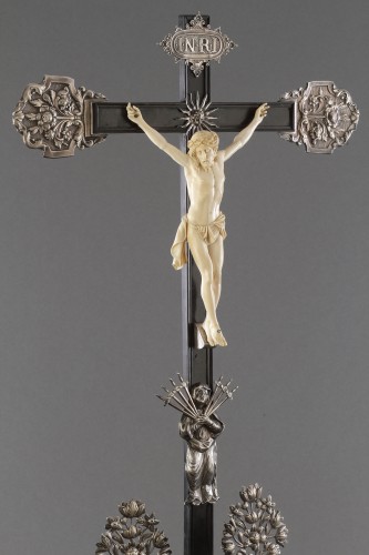 A South German Silver Mounted Devotional Crucifix  - 