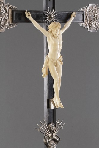  - A South German Silver Mounted Devotional Crucifix 