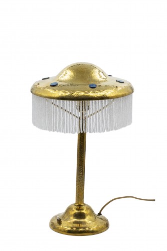 Antiquités - Table lamp with Loetz Glass Josef Hoffmann School ca. 1907