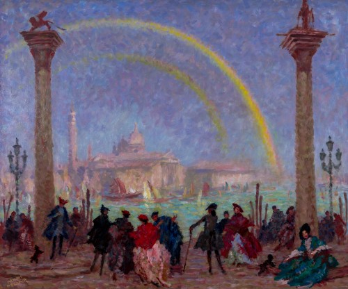 Hanns Pellar (1886-1971) - Arc-en-ciel sur Venise - Tableaux et dessins Style 