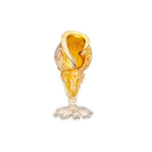 Small Conch Shell Vase Loetz Candia Papillon decoration ca. 1900