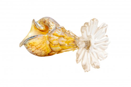 Porcelain & Faience  - Small Conch Shell Vase Loetz Candia Papillon decoration ca. 1900