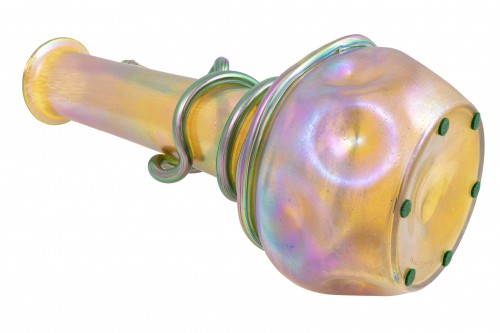 Antiquités - Vase Loetz Silberiris avec décor de serpent vers 1903
