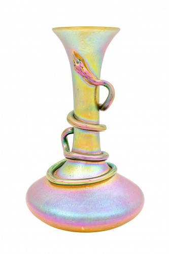 Vase Loetz Silberiris avec application en forme de serpent vers 1903 - Art nouveau