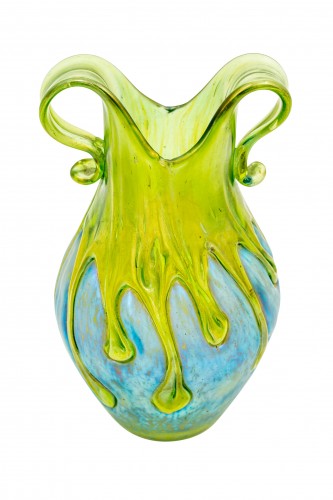 XXe siècle - Petit Vase avec hances Loetz Silberiris vers 1900