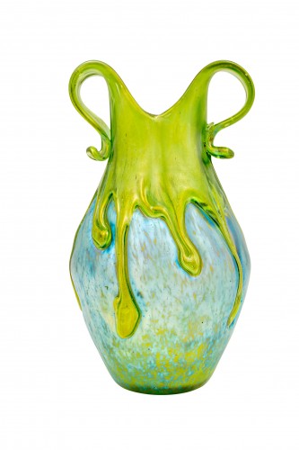 Art nouveau - Petit Vase avec hances Loetz Silberiris vers 1900