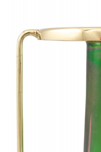 Vase avec monture en métal Alfred Roller Loetz décor PG 1/473 vers 1901 - Verrerie, Cristallerie Style Art nouveau