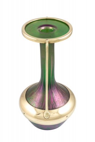 Vase avec monture en métal Alfred Roller Loetz décor PG 1/473 vers 1901 - Florian Kolhammer