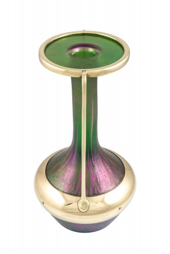 Vase avec monture en métal Alfred Roller Loetz décor PG 1/473 vers 1901 - Florian Kolhammer