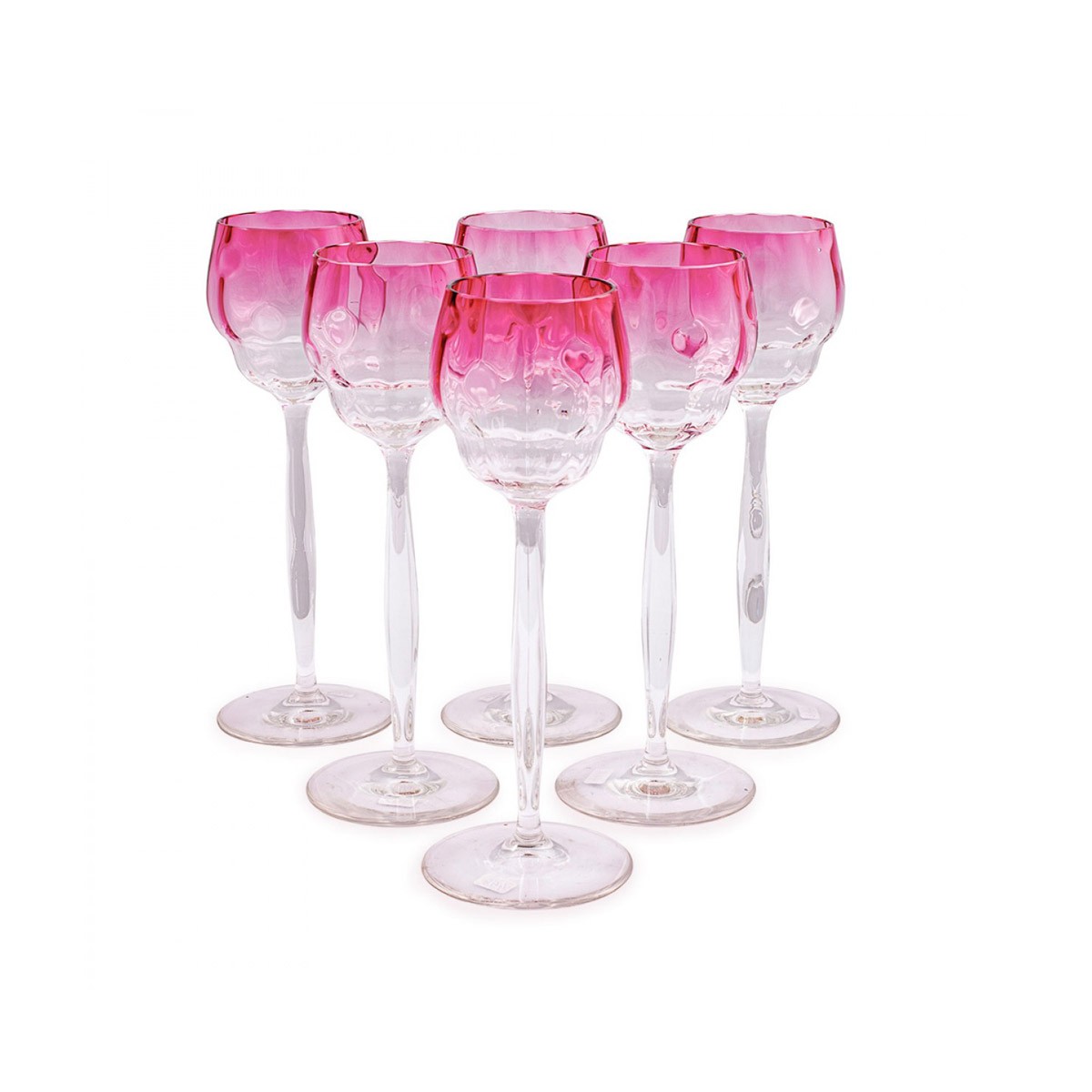 6 verres à vin décoré