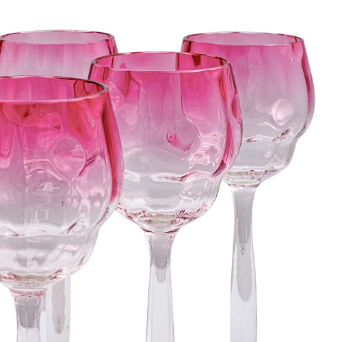 Set of 6 wine glasses Meteor decoration Koloman Moser Meyr&#039;s Neffe ca. 1901 - Glass & Crystal Style Art nouveau
