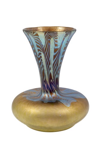 Vase Johann Loetz Witwe décor Argus env. 1902 - Verrerie, Cristallerie Style Art nouveau