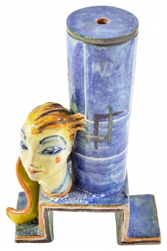 Ceramic lamp stand Gudrun Baudisch Wiener Werkstatte ca. 1928 - Porcelain & Faience Style Art nouveau