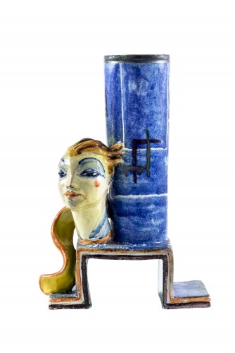 Antiquités - Ceramic lamp stand Gudrun Baudisch Wiener Werkstatte ca. 1928