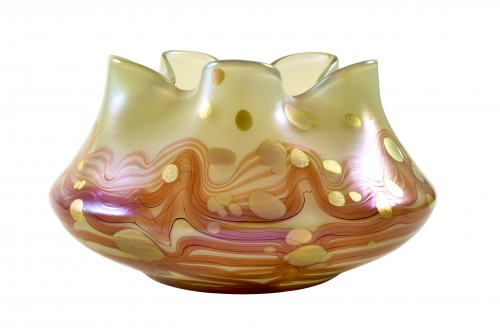Bol floral Johann Loetz Witwe décor Cytisus Maigruen circa 1902 - Art nouveau